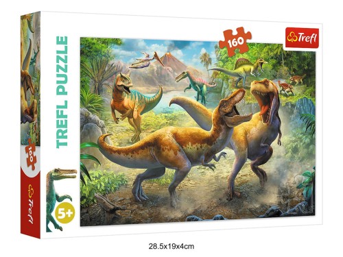 PUZZLE 160el. WALCZĄCE TYRANOZAURY 40077