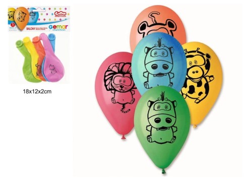 BALONY PREMIUM ZWIERZĘTA Z DŻUNGLI 5SZT 95043