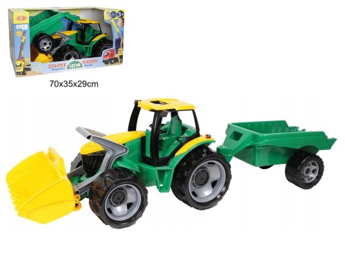 LENA CIĄGNIK Z ŁYŻKĄ I PRZYCZEPĄ 0997