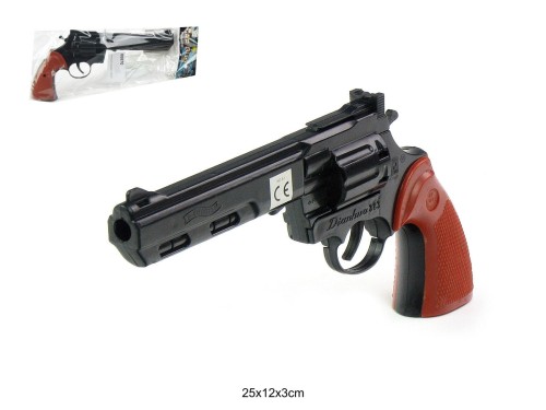 PISTOLET NA SPŁONKĘ REWOLWER CZARNY 013121 08070