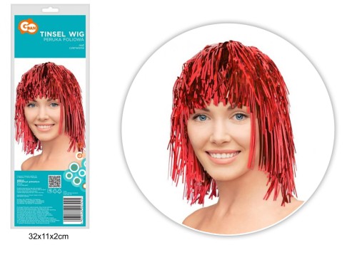 PERUKA FOLIOWA CZERWONA 20046