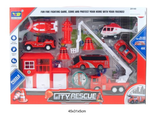 ZESTAW POJAZDÓW STRAŻACKICH Z REMIZĄ 016511 28149