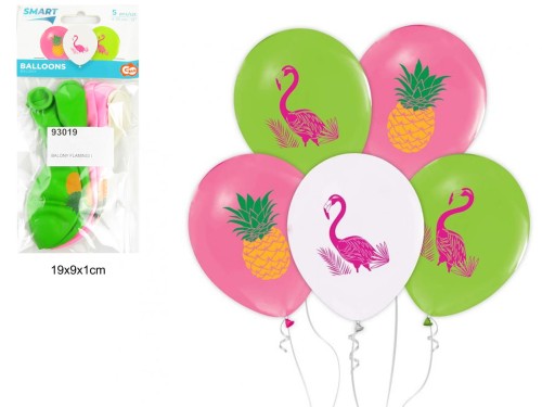 BALONY FLAMINGI I ANANASY 12" 5 SZT 93019
