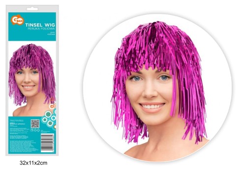 PERUKA FOLIOWA RÓŻOWA 33036