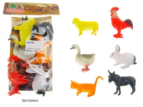 ZWIERZĘTA FARMA 6SZT. 9 - 12CM 61170