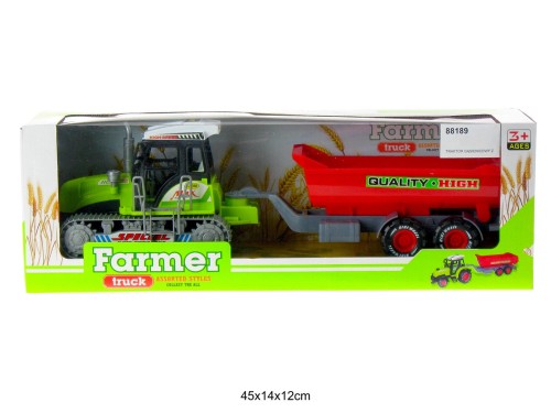 TRAKTOR GĄSIENICOWY Z PRZYCZEPĄ W PUDEŁKU 88189