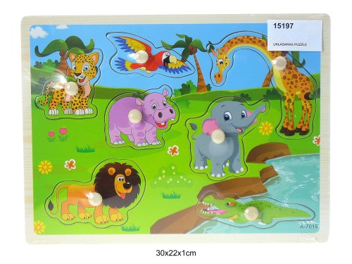 UKŁADANKA PUZZLE DREWNIANE ZOO 15197