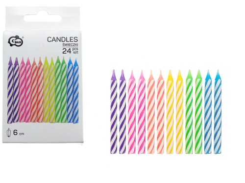 ŚWIECZKI URODZINOWE 24 Z PASECZKIEM 94169