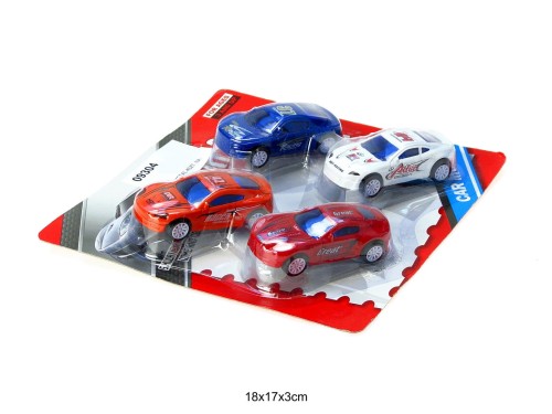 AUTA METAL 4SZT. NA KARCIE 09304