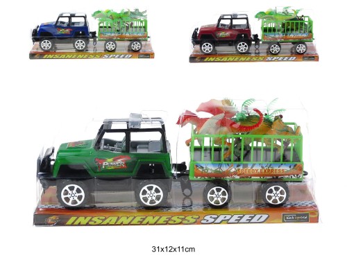 AUTO Z PRZYCZEPĄ I DINOZAURAMI 04283