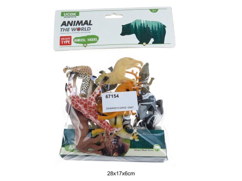 ZWIERZĘTA DZIKIE 12SZT 10CM 67154