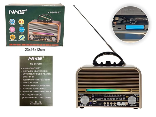 GŁOŚNIK BLUETOOTH Z RADIEM I AKU USB-C 95228