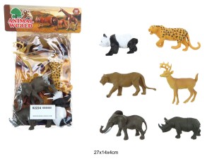 ZWIERZĘTA DZIKIE 6 SZTUK 9-12 CM 02224