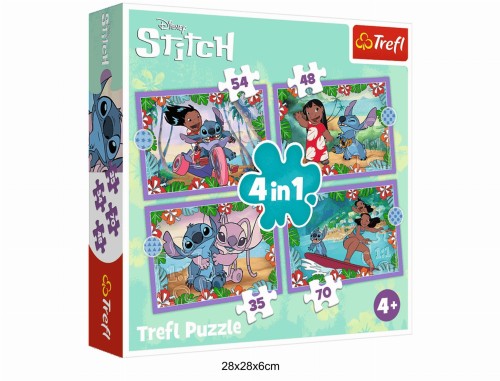 PUZZLE 4W1 SZALONY DZIEŃ LILO AND STITCH 40952