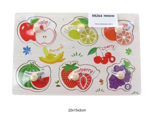 PUZZLE DREWNIANE OWOCE 08264