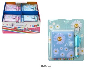 NOTESIK Z DŁUGOPISEM KWIATKI 19276