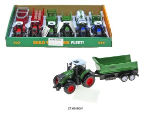 TRAKTOR METAL Z PRZYCZEPĄ 21 CM 86175