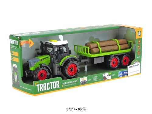 TRAKTOR Z PRZYCZEPĄ Z DREWNEM 86177