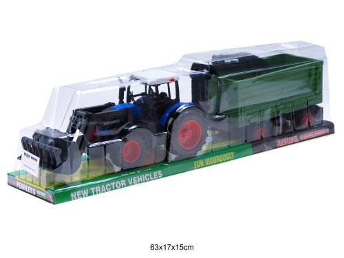 TRAKTOR Z MASZYNĄ NIEBIESKI 89285