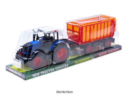 TRAKTOR Z MASZYNĄ NIEBIESKI 87282