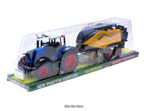 TRAKTOR Z MASZYNĄ NIEBIESKI 87279