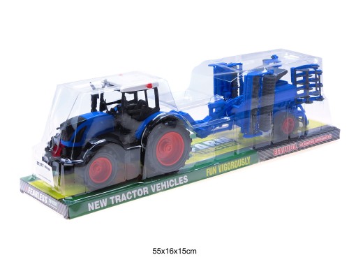 TRAKTOR Z MASZYNĄ NIEBIESKI 87277
