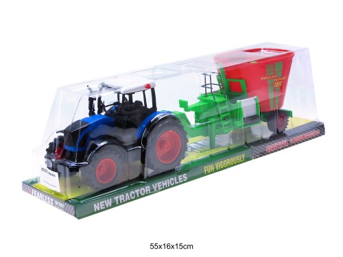 TRAKTOR Z MASZYNĄ NIEBIESKI 87275