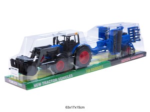 TRAKTOR Z ŁYŻKA I AGREGATEM NIEBIESKI 88279