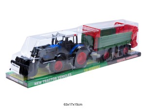 TRAKTOR Z ŁYCHĄ I MASZYNĄ NIEBIESKI 88286