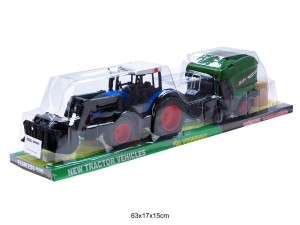 TRAKTOR Z ŁYCHĄ I MASZYNĄ NIEBIESKI 88282