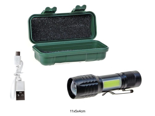 LATARKA METALOWA W ETUI USB CZARNA 90289