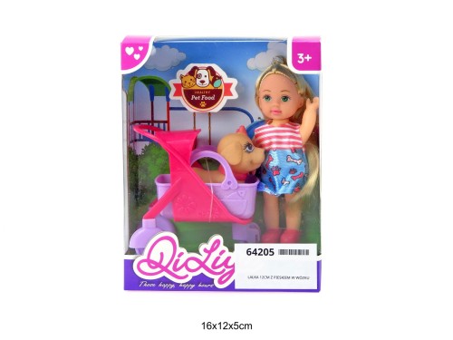 LALKA 12CM Z PIESKIEM W WÓZKU 64205