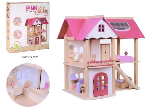 DOMEK DLA LALEK DREWNIANY Z AKCESORIAMI 52237